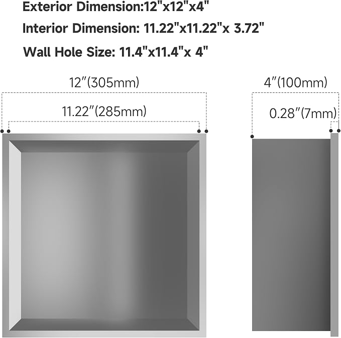 12" X 12" Shower Niche Insert Tile Ready, Niche - Image 3