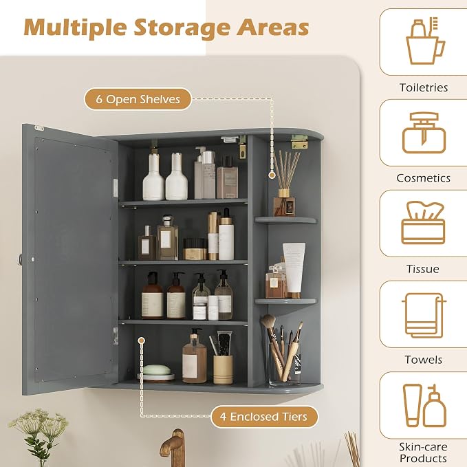 RELAX4LIFE Bathroom Wall Cabinet - Image 4