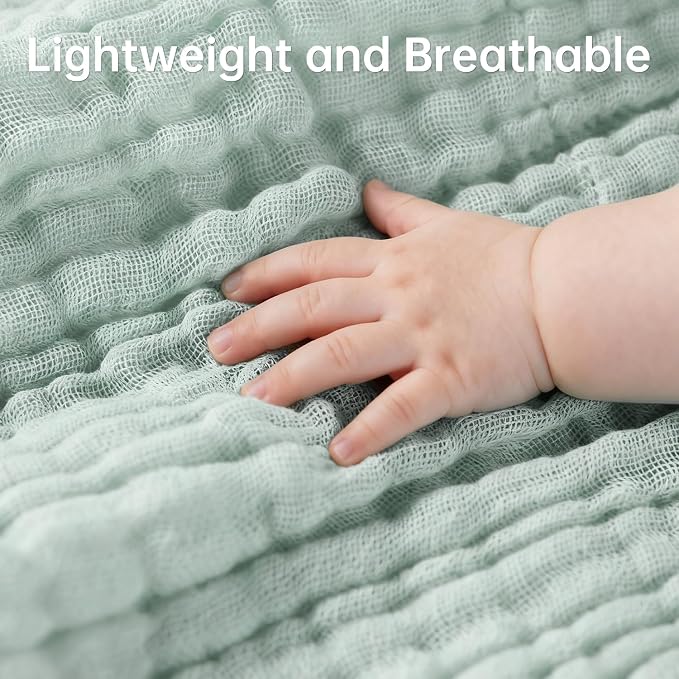 Organic Muslin Baby Washcloths 6 Pack Baby Bath Face Towel 12x12 Inch Extra - Image 2