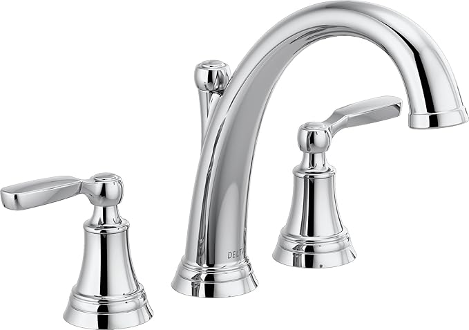 Delta Woodhurst Roman Tub Faucet, Chrome Deck Mount Bathtub Faucet, Chrome T2732 by DeltaFaucet