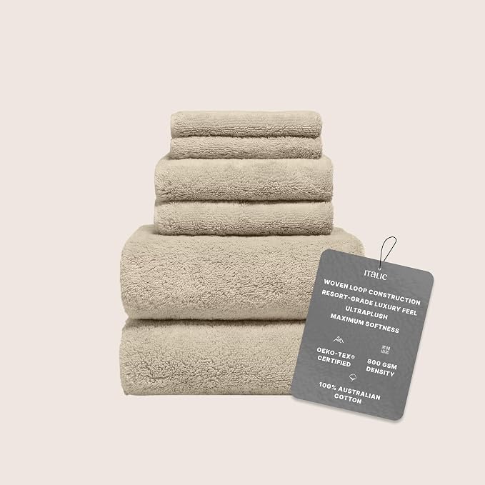 Italic Ultraplush 100% Australian Cotton Towels Standard 6 Piece Set, 2 Bath - Image 2