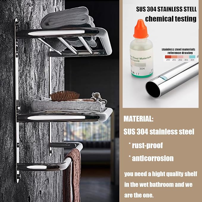 LUANT Bathroom Shelf 3-Tier Wall Mounting Rack - Image 3