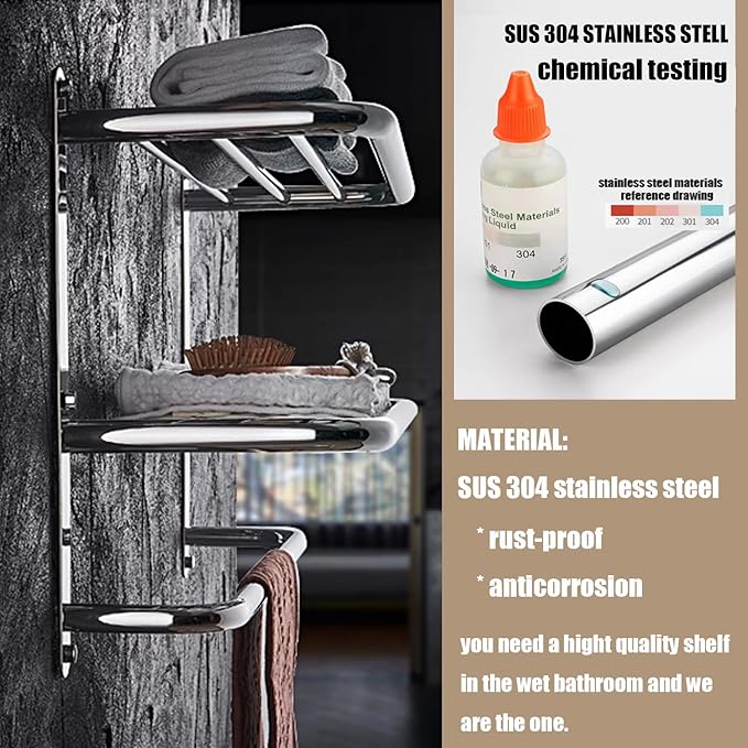 LUANT 30 Inch Bathroom Shelf 3-Tier Wall Mounting Rack - Image 5
