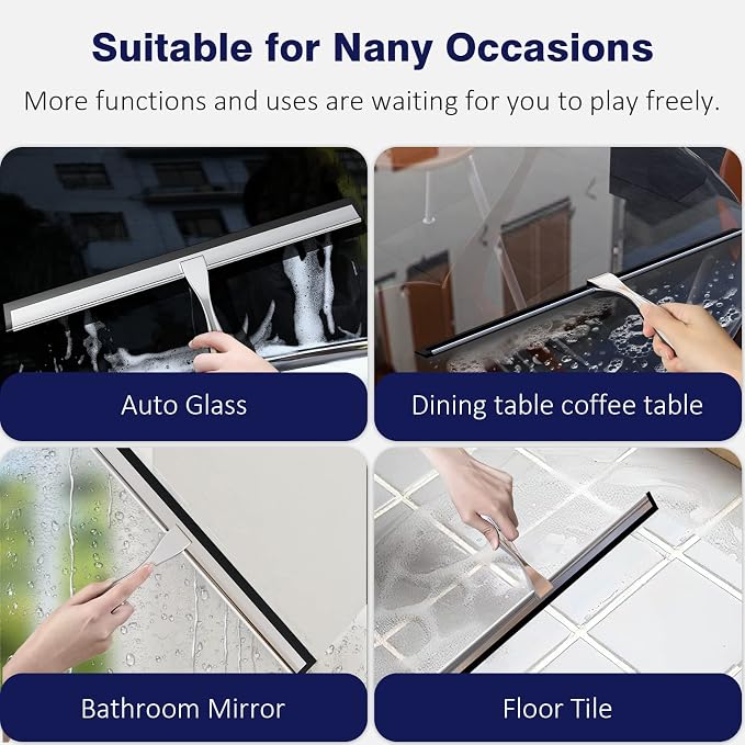 TOOVEM 14 Inch Shower Squeegee for Glass Doors, Car Windshield, Shower Cleaning - Image 8