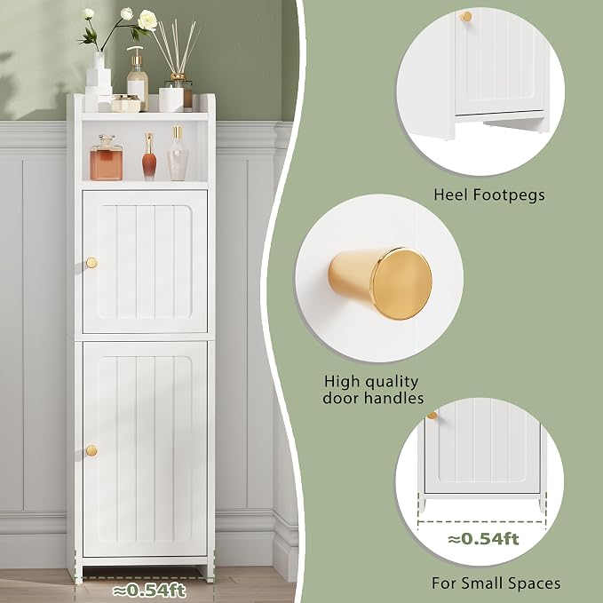 BEWISHOME Small Bathroom Cabinet, Bathroom Storage Cabinet - Image 8