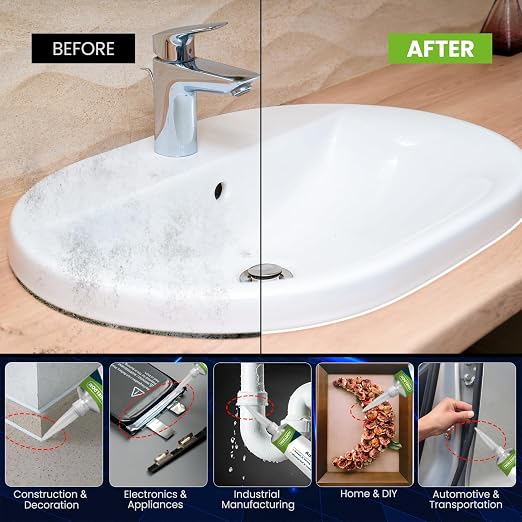 RTV Silicone Adhesive Sealant 100% Silicone Sealer All-Purpose Caulk Waterproof - Image 3
