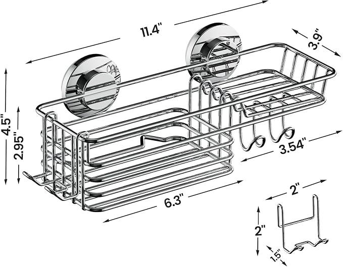 LEVERLOC Shower Caddy Suction Cup, Organizer - Image 4
