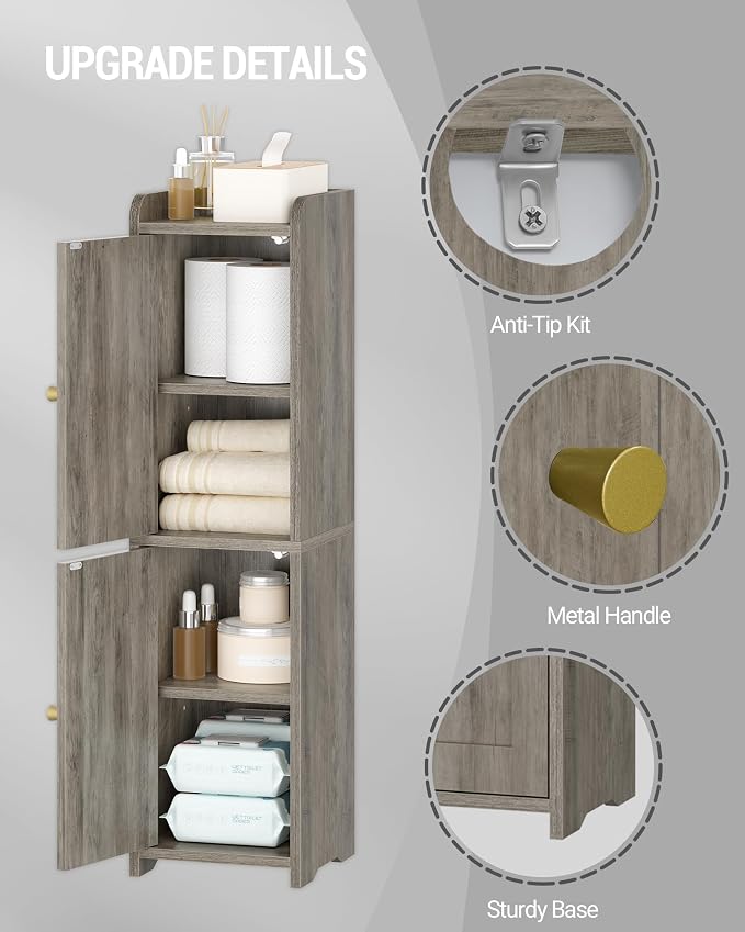 Bathroom Storage Cabinet, Corner Floor Cabinet - Image 6
