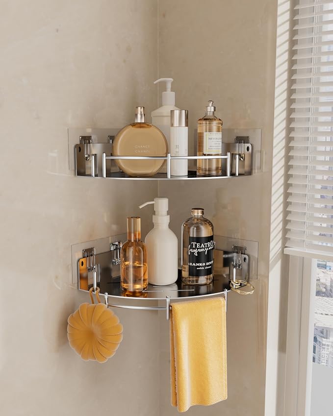Bathroom Corner Shelf, 304 Stainless Steel, Integrated Molding, High Weight - Image 3