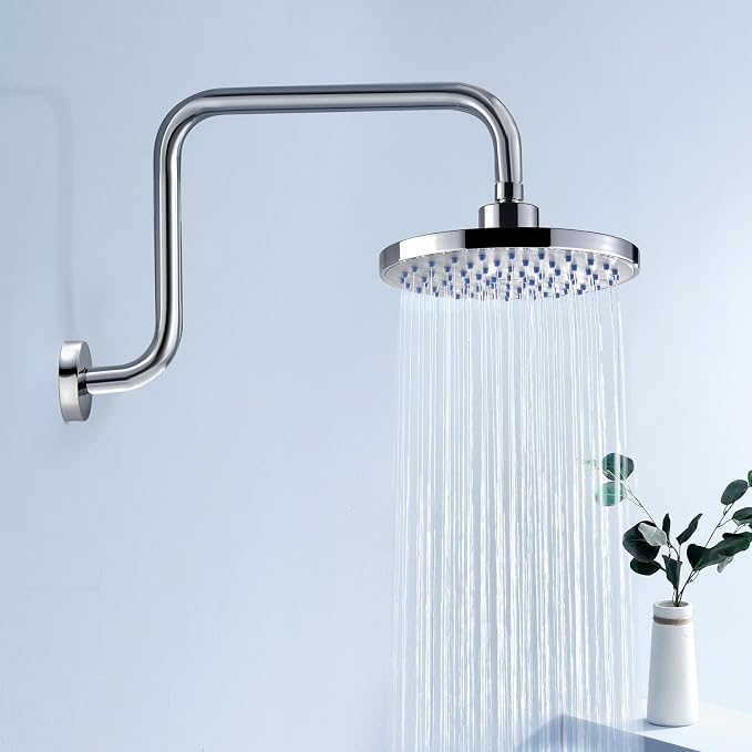 13 Inch S shaped Shower Arm, Stainless Steel Wall-Mounted High Rise Shower Head - Image 3