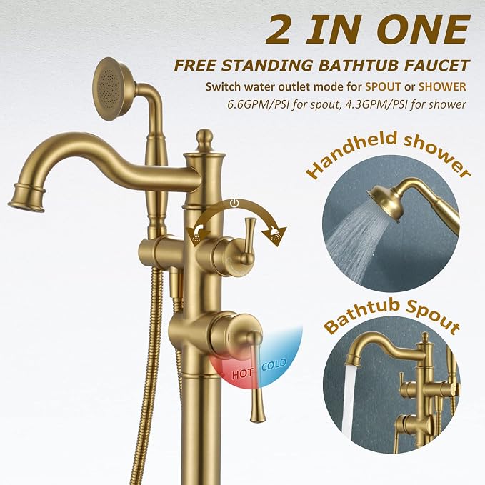 Freestanding Floor Mount Tub Filler - Image 2
