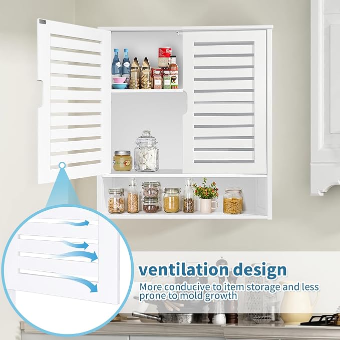 HYNAWIN White Organized Bathroom Storage Cabinet - Image 8