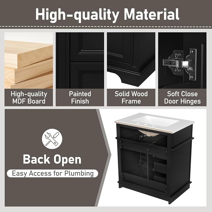 Linique 30" Bathroom Vanity - Image 4