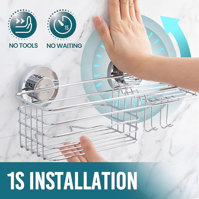 TAILI Shower Caddy Suction Cup, 3 Pack Shelves - Image 2
