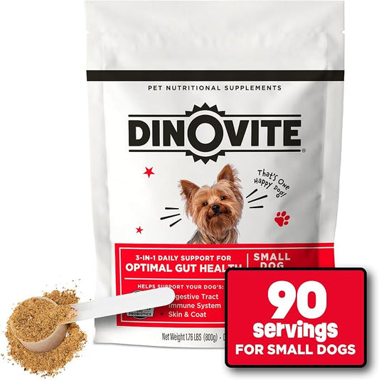 Dinovite Dog Probiotics for Yeast, Itchy Skin and Itchy Ears by Dinovite