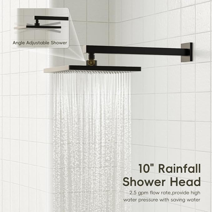 Gabrylly Shower System, 10 Inches Rain Shower Heads - Image 3