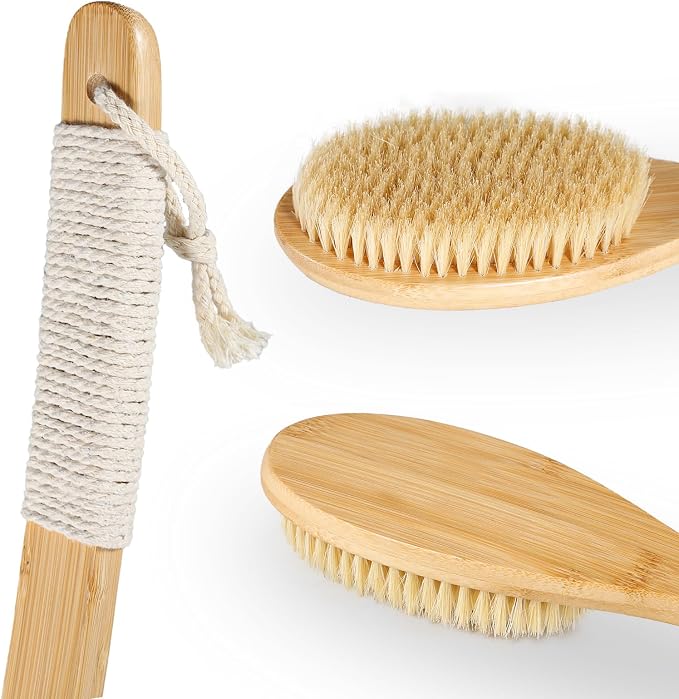 ​​​​Bath Body Brush Shower, Moderately Soft Natural Bristle Body Brush - Image 8