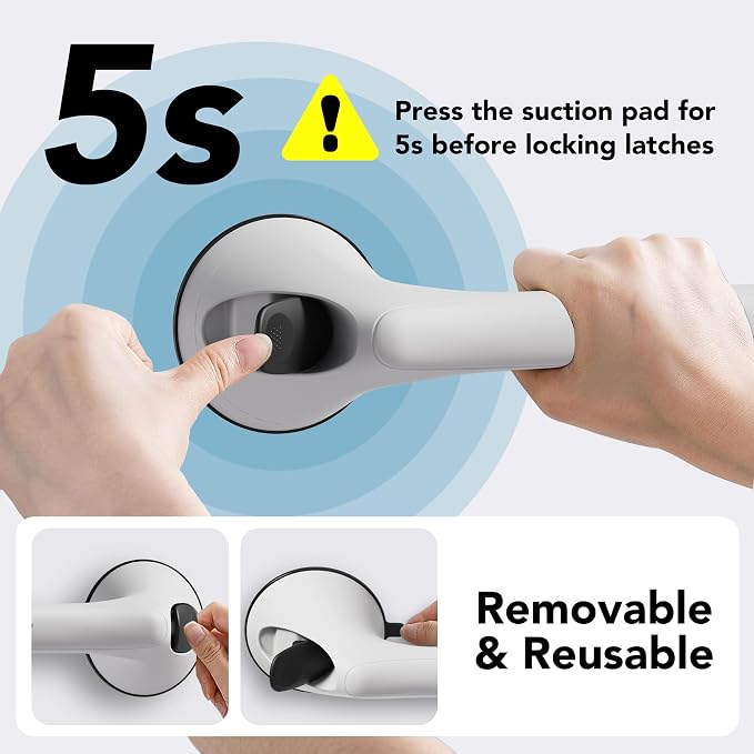 2 Pack 16 Inch Grab Bars for Bathtubs and Showers for Seniors, Heavy Duty - Image 5