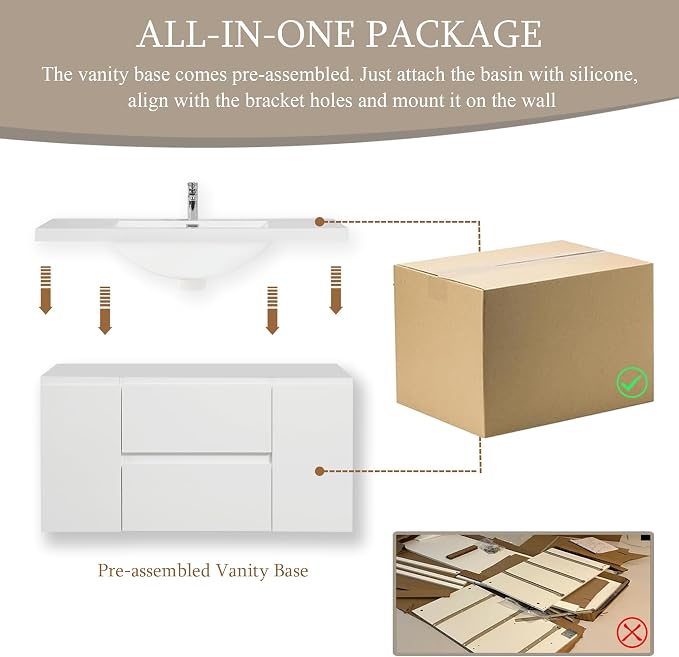 48" Floating Bathroom Vanity - Image 4