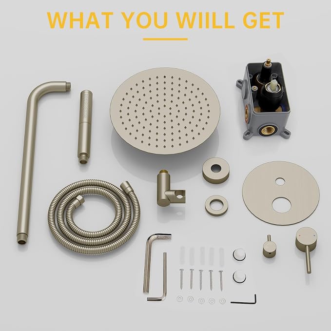 BESy Shower System with 10 Inch Round Rain Shower Head and Handheld Wall Mounted - Image 9