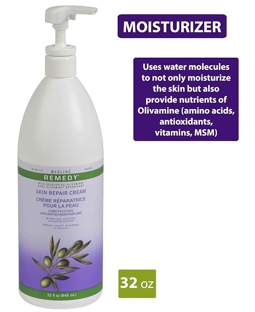 Medline Remedy Unscented Olivamine Skin Repair Cream and Body Lotion, 32 Fluid - Image 2