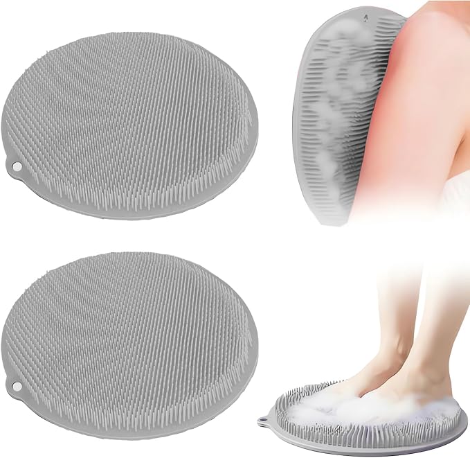 2 Pack Shower Foot Scrubber & Shower Back Scrubber Wall Mounted by Unknown