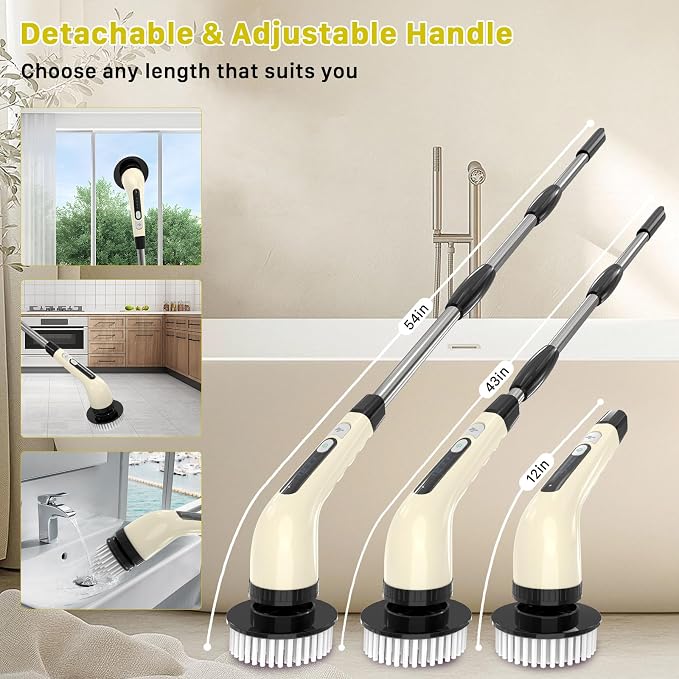 Electric Spin Scrubber, Cordless Cleaning Brush, Shower Scrubber - Image 2