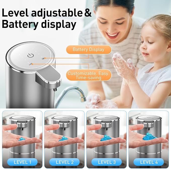 Automatic Soap Dispenser Touchless Automatic Liquid Soap Dispenser 4 Adjustable - Image 3