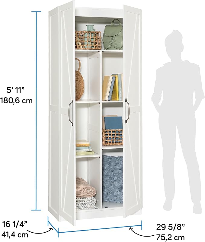 Sauder HomePlus Farmhouse Multipurpose Storage Cabinet Tall Pantry - Image 3