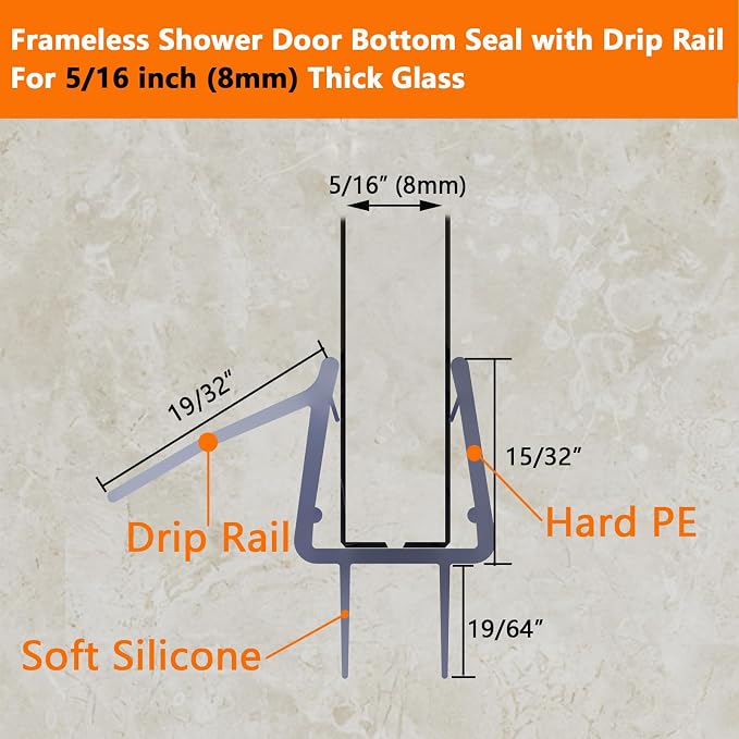Frameless Shower Door Bottom Seal - Image 2