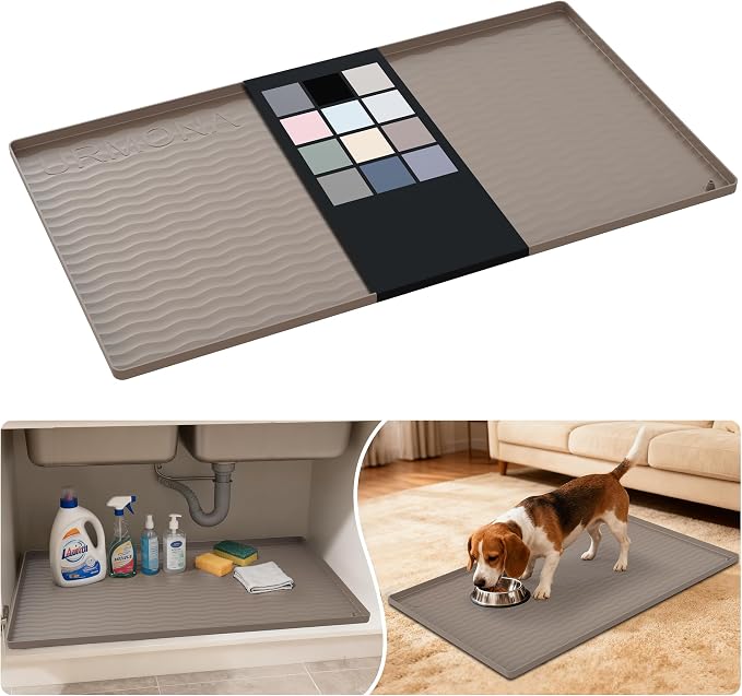 URMONA Waterproof Silicone Under Sink Mat 34'' x 19'' Shelf Liner by URMONA