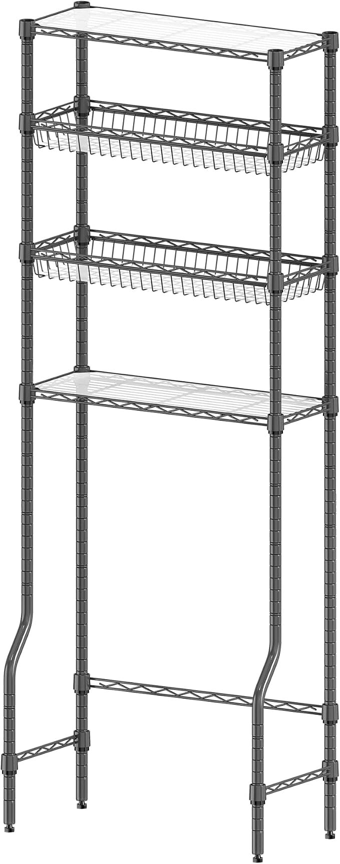 Over The Toilet Storage, 4-Tier Over Toilet Shelf Organizer Metal Storage Rack - Image 6