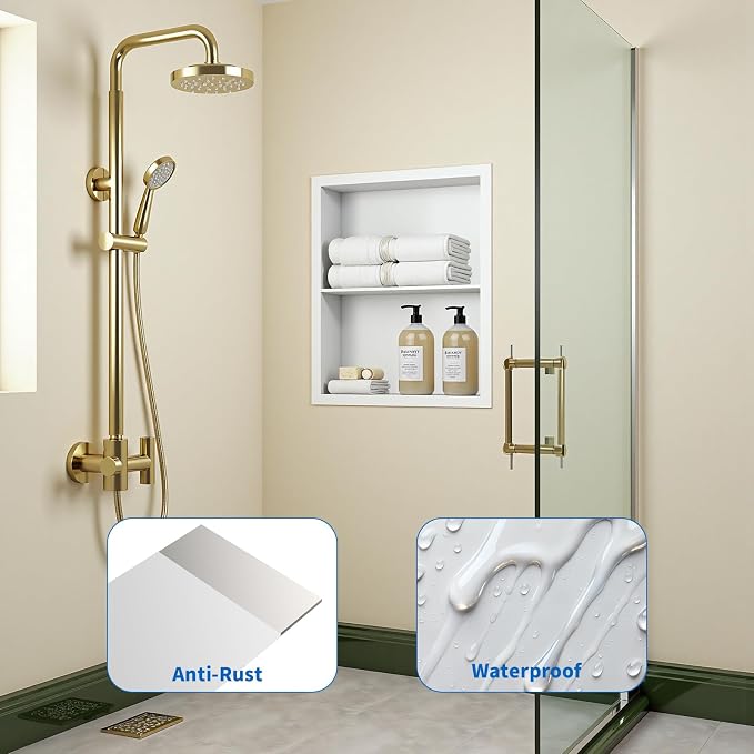 Stainless Steel Recessed Medicine Cabinet Bathroom Medicine Wall Niche Shower - Image 6