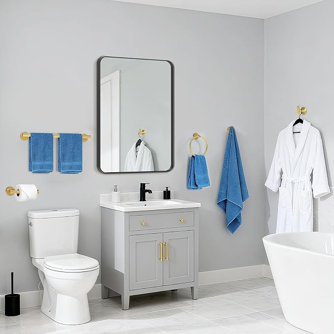 Brushed Gold Bathroom Accessories, Bathroom Hardware Set, SUS304 Stainless - Image 8