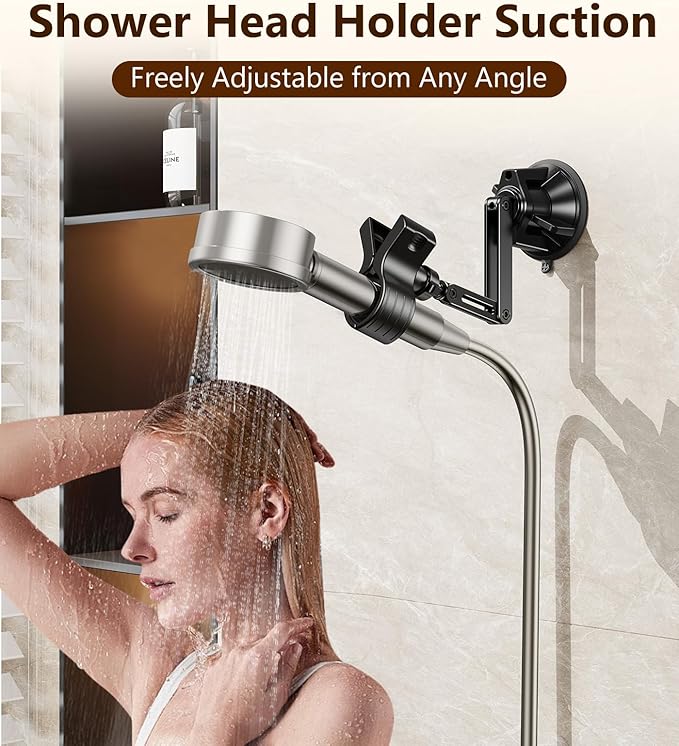 Adjustable Shower Head Holder, Strong Suction Cup Handheld Shower Wand Holder - Image 3