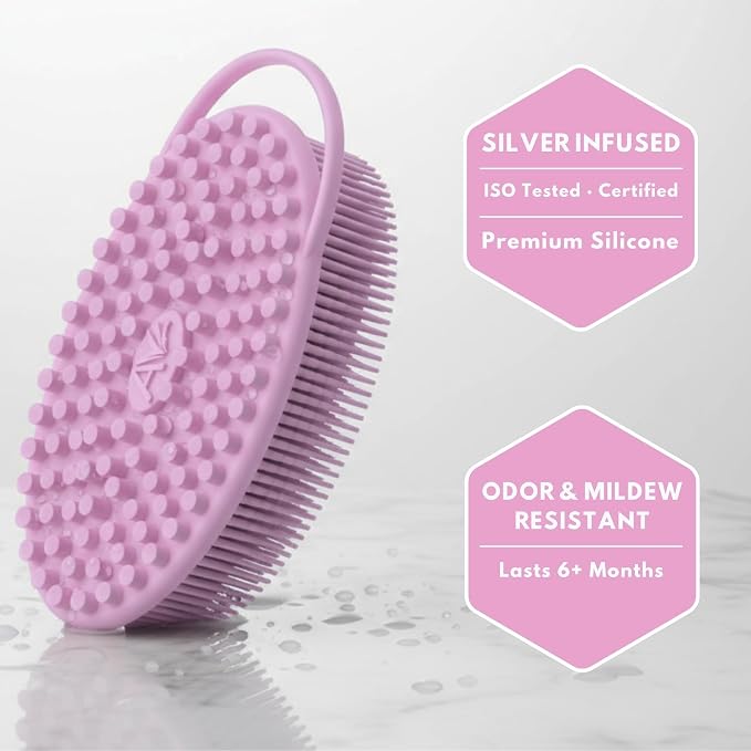 Silver Infused Silicone Body Scrubber Shower - Image 5