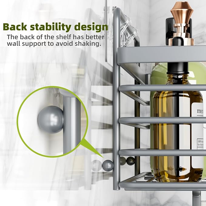 Yougai 3 Pack Shower Caddy Organizer Shelf Rack, Rustproof Corner Bathroom - Image 5