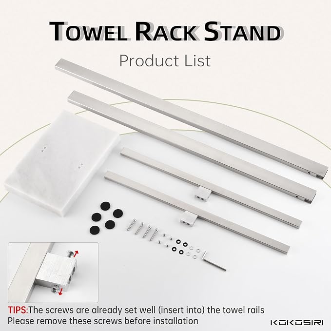 KOKOSIRI Bathroom Towel Racks 2-Tier Standing Towel Bars - Image 7