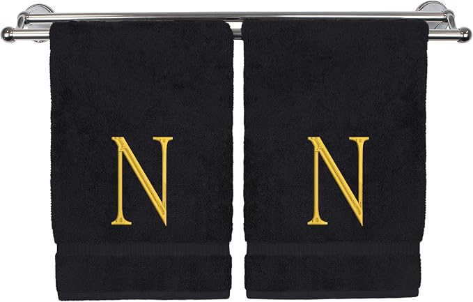 Monogrammed Hand Towel, Personalized Initial Gift, Extra Absorbent 100% Turkish by BareCotton