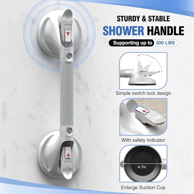 DAILYLIFE Grab Bars for Bathtubs and Showers, 21 inch Shower Handles for - Image 2