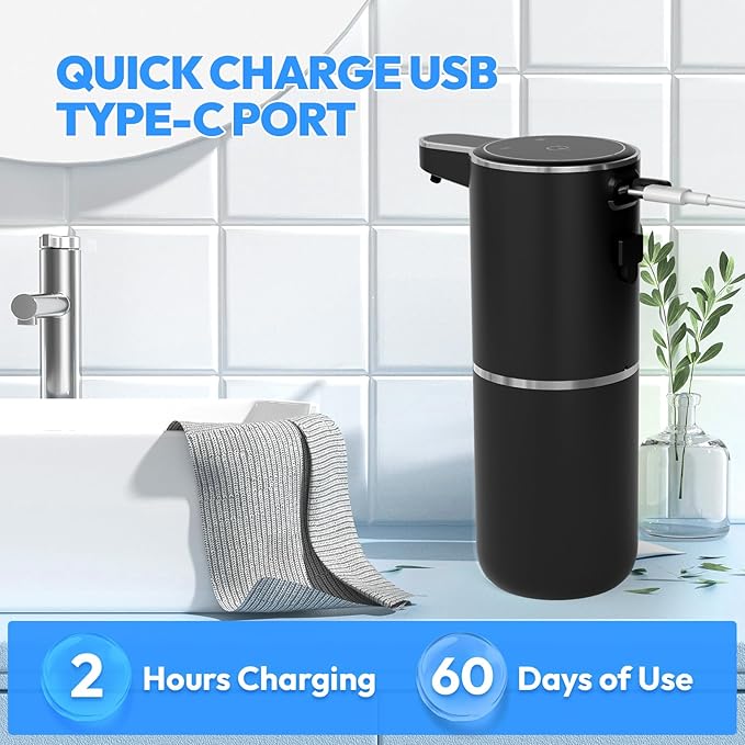 2 Pack Automatic Soap Dispenser Touchless, Liquid Hand Soap Dispenser 12.8oz - Image 5