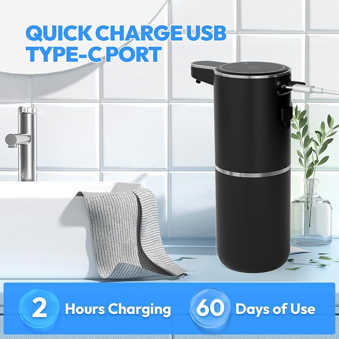 Automatic Soap Dispenser Touchless, Liquid Hand Soap Dispenser 12.8oz USB - Image 6