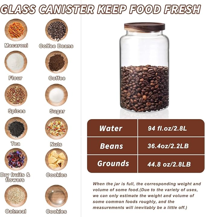 Glass Storage Jar with Lids Thicken Glass Coffee Canister Borosilicate Glass - Image 4