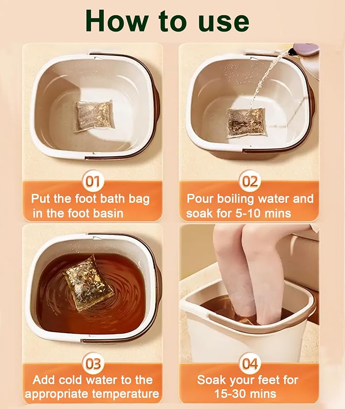 30 Bags Herbal Foot Soak, Foot Bath Herb, Foot Spa Bath Soak Foot Detox Soak to - Image 5