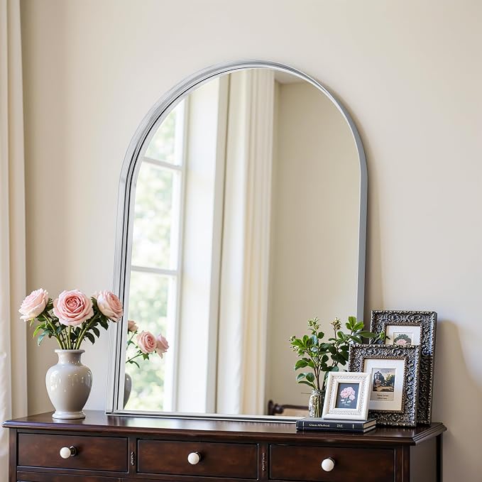 Arched Mirror 26"x38", Bathroom Mirror, Wall Mounted Vanity Mirror - Image 9