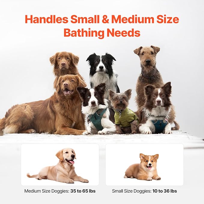 VEVOR Portable Dog Bathtub, Elevated & Foldable Space-saving Pet Shower Station - Image 6
