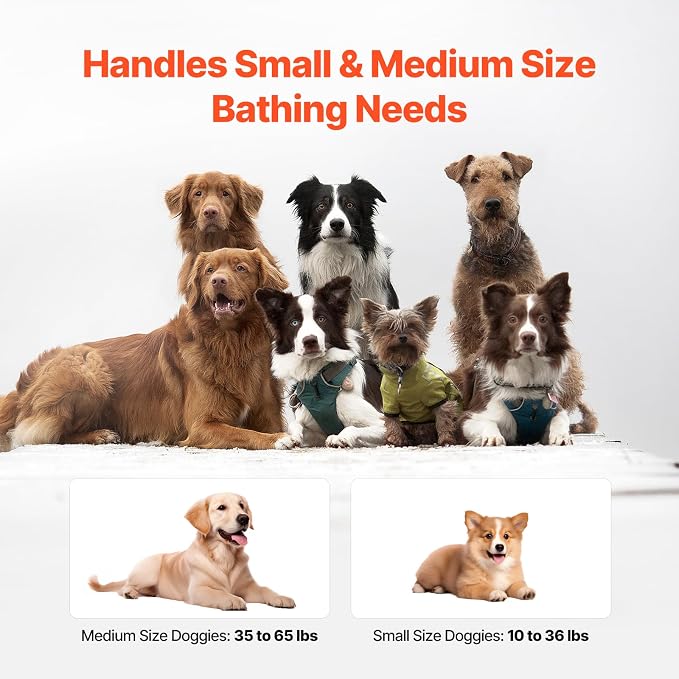 VEVOR Portable Dog Bathtub, Elevated & Foldable Space-Saving Pet Shower Station - Image 6