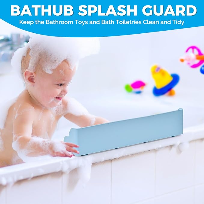 Bathtub Splash Guard, Silicone Bath Caddy Tray - Image 7