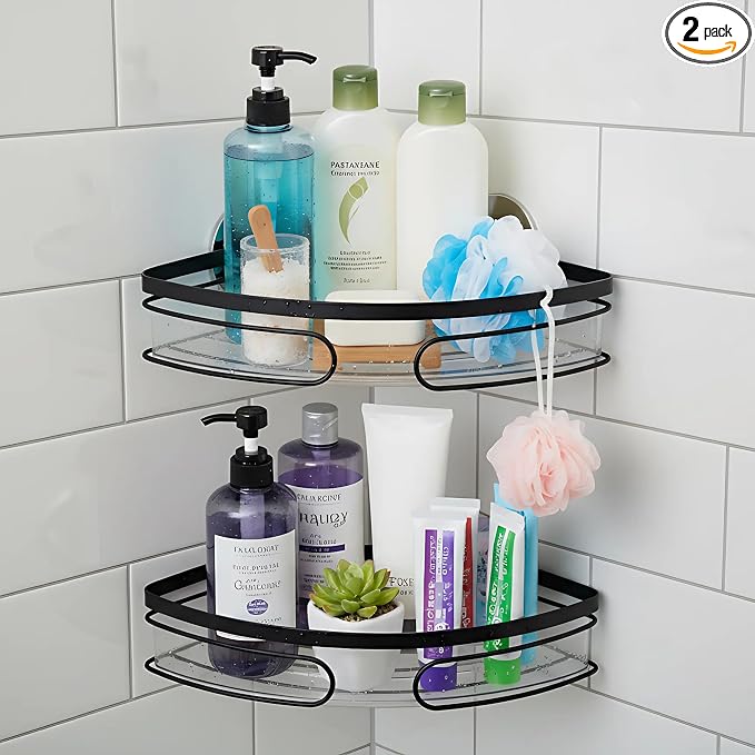 2-Pack Corner Shower Caddy – Rust-Resistant Wall-Mounted Bathroom Organizer by EverySpaceDeservesSdzoren