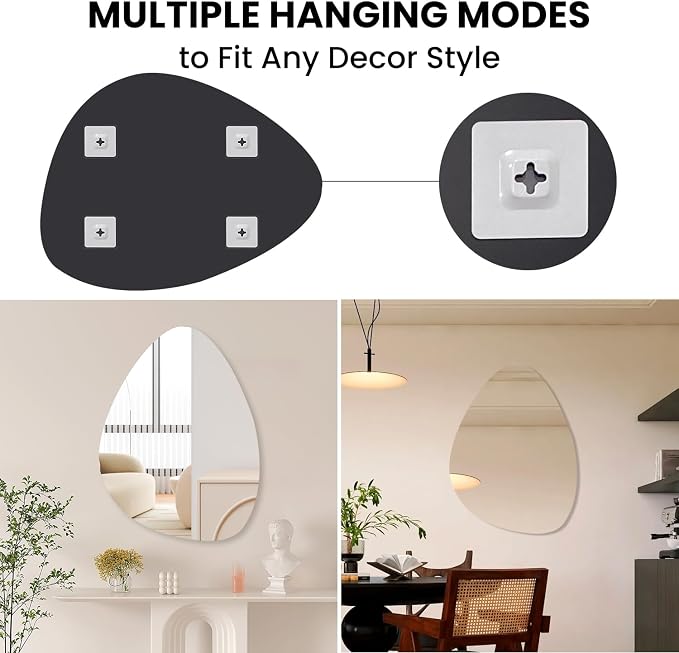 VASUHOME Triangle Frameless Bathroom Mirror, 24 x 32 Inch Wall Vanity Mirror - Image 4